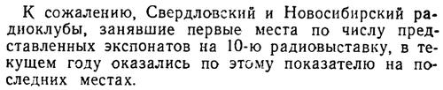 Радио №08 1953 Об участии радиоклубов Н-ска в 10-ой радиовыставке