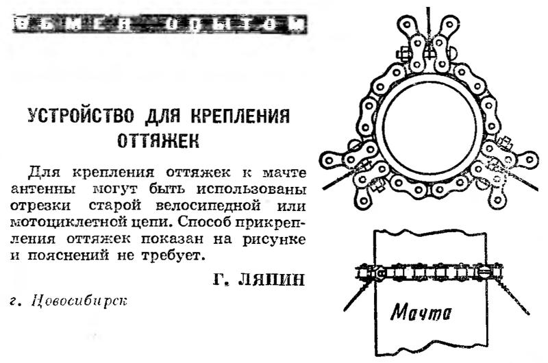 Радио №07 1966 Г. Ляпин в рубрике Обмен Опытом