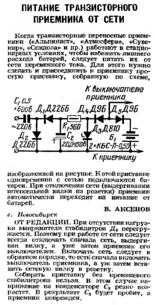 Радио №07 1969 В. Аксёнов в рубрике Обмен Опытом