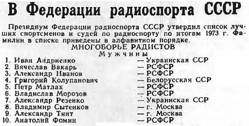 Радио №04 1974 Владислав Морозов