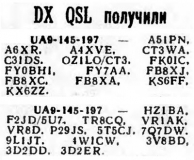 Радио №10 1977 UA9-145-197 в рубрике QSL получили