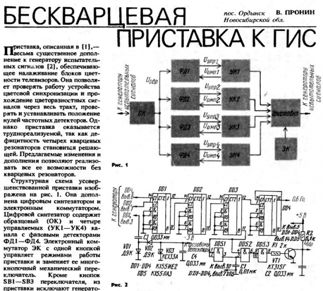 Радио №12 1991 В. Пронин из пос. Ордынск со статьёй Бескварцевая приставка к ГИС