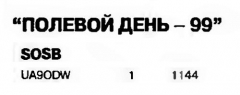 Радио №02 2000 UA9ODW  в УКВ Полевом Дне