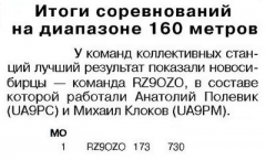 Радио №10 2009 RZ9OZO в соревновании на 160 м